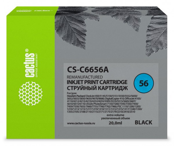  Cactus CS-C6656A   HP DeskJet 450, 5145,9650, DigitalCopier 410, OfficeJet 4105, 4110, 42